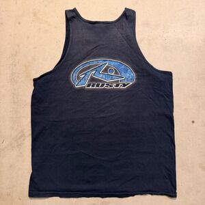 Rusty Tank Top Mens XL Navy Blue Good Vintage Y2K Surf Graphic Sleeveless Shirt